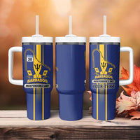 Personalized Barbados 30th November Tumbler With Handle Independence Day Flag Map - Wonder Print Shop