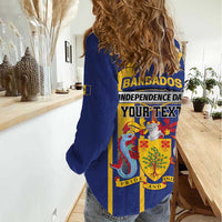 Personalized Barbados 30th November Women Casual Shirt Independence Day Flag Map - Wonder Print Shop
