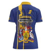 Personalized Barbados 30th November Women Polo Shirt Independence Day Flag Map - Wonder Print Shop