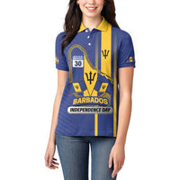 Personalized Barbados 30th November Women Polo Shirt Independence Day Flag Map - Wonder Print Shop