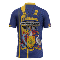Personalized Barbados 30th November Zipper Polo Shirt Independence Day Flag Map - Wonder Print Shop