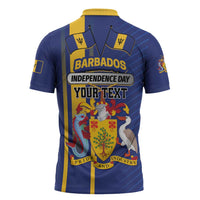 Personalized Barbados 30th November Zipper Polo Shirt Independence Day Flag Map - Wonder Print Shop