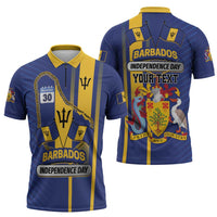 Personalized Barbados 30th November Zipper Polo Shirt Independence Day Flag Map - Wonder Print Shop