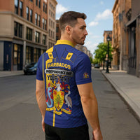 Personalized Barbados 30th November Zipper Polo Shirt Independence Day Flag Map - Wonder Print Shop