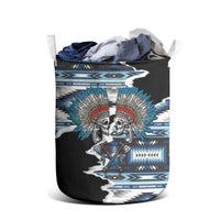 Native American Chief Skull With Axe Laundry Basket - Wonder Print Shop