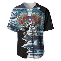 Native American Chief Skull With Axe Baseball Jersey - Wonder Print Shop