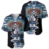 Native American Chief Skull With Axe Baseball Jersey - Wonder Print Shop
