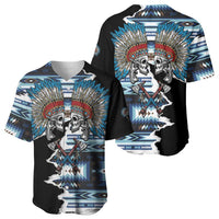 Native American Chief Skull With Axe Baseball Jersey - Wonder Print Shop