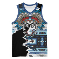 Native American Chief Skull With Axe Basketball Jersey - Wonder Print Shop