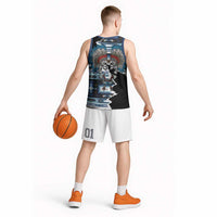 Native American Chief Skull With Axe Basketball Jersey - Wonder Print Shop
