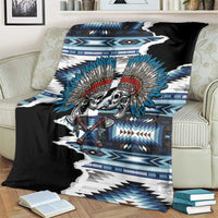 Native American Chief Skull With Axe Blanket - Wonder Print Shop
