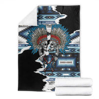 Native American Chief Skull With Axe Blanket - Wonder Print Shop