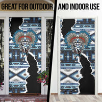 Native American Chief Skull With Axe Door Cover - Wonder Print Shop