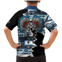 Native American Chief Skull With Axe Family Matching Mermaid Dress and Hawaiian Shirt - Wonder Print Shop