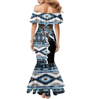 Native American Chief Skull With Axe Family Matching Mermaid Dress and Hawaiian Shirt - Wonder Print Shop
