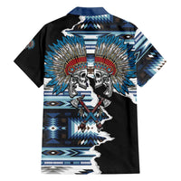 Native American Chief Skull With Axe Family Matching Off The Shoulder Long Sleeve Dress and Hawaiian Shirt - Wonder Print Shop