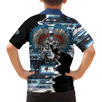 Native American Chief Skull With Axe Family Matching Puletasi and Hawaiian Shirt - Wonder Print Shop
