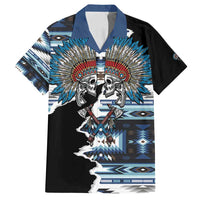 Native American Chief Skull With Axe Family Matching Summer Maxi Dress and Hawaiian Shirt - Wonder Print Shop