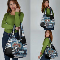 Native American Chief Skull With Axe Grocery Bag - Wonder Print Shop