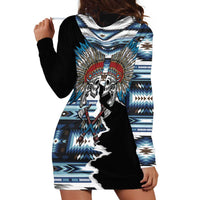 Native American Chief Skull With Axe Hoodie Dress - Wonder Print Shop