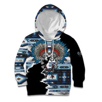 Native American Chief Skull With Axe Kid Hoodie - Wonder Print Shop