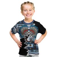 Native American Chief Skull With Axe Kid T Shirt - Wonder Print Shop