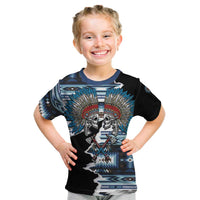 Native American Chief Skull With Axe Kid T Shirt - Wonder Print Shop