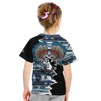 Native American Chief Skull With Axe Kid T Shirt - Wonder Print Shop