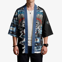Native American Chief Skull With Axe Kimono - Wonder Print Shop