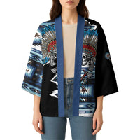 Native American Chief Skull With Axe Kimono - Wonder Print Shop
