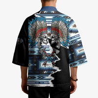 Native American Chief Skull With Axe Kimono - Wonder Print Shop