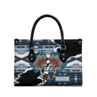 Native American Chief Skull With Axe Leather Bag - Wonder Print Shop