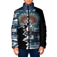 Native American Chief Skull With Axe Padded Jacket - Wonder Print Shop