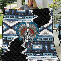 Native American Chief Skull With Axe Quilt - Wonder Print Shop