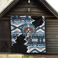 Native American Chief Skull With Axe Quilt - Wonder Print Shop