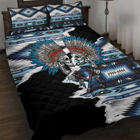 Native American Chief Skull With Axe Quilt Bed Set - Wonder Print Shop
