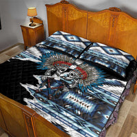 Native American Chief Skull With Axe Quilt Bed Set - Wonder Print Shop