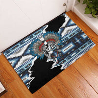 Native American Chief Skull With Axe Rubber Doormat - Wonder Print Shop