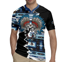 Native American Chief Skull With Axe Rugby Jersey - Wonder Print Shop