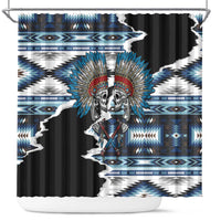 Native American Chief Skull With Axe Shower Curtain - Wonder Print Shop