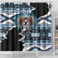 Native American Chief Skull With Axe Shower Curtain - Wonder Print Shop
