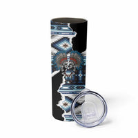 Native American Chief Skull With Axe Skinny Tumbler - Wonder Print Shop