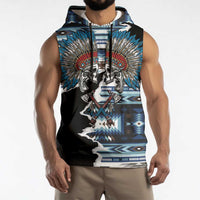 Native American Chief Skull With Axe Sleeveless Hoodie - Wonder Print Shop