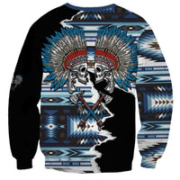 Native American Chief Skull With Axe Sweatshirt - Wonder Print Shop
