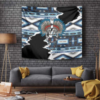 Native American Chief Skull With Axe Tapestry - Wonder Print Shop