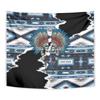 Native American Chief Skull With Axe Tapestry - Wonder Print Shop