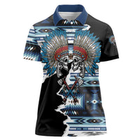 Native American Chief Skull With Axe Women Polo Shirt - Wonder Print Shop