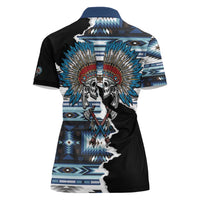 Native American Chief Skull With Axe Women Polo Shirt - Wonder Print Shop