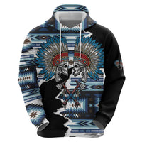 Native American Chief Skull With Axe Zip Hoodie - Wonder Print Shop