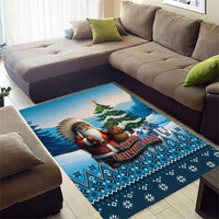 Native American Santa Claus Area Rug Merry Christmas - Wonder Print Shop